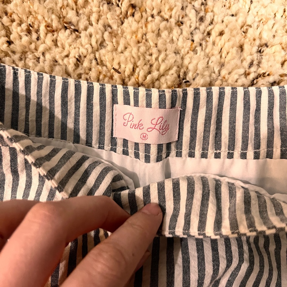 Pink lily striped skirt